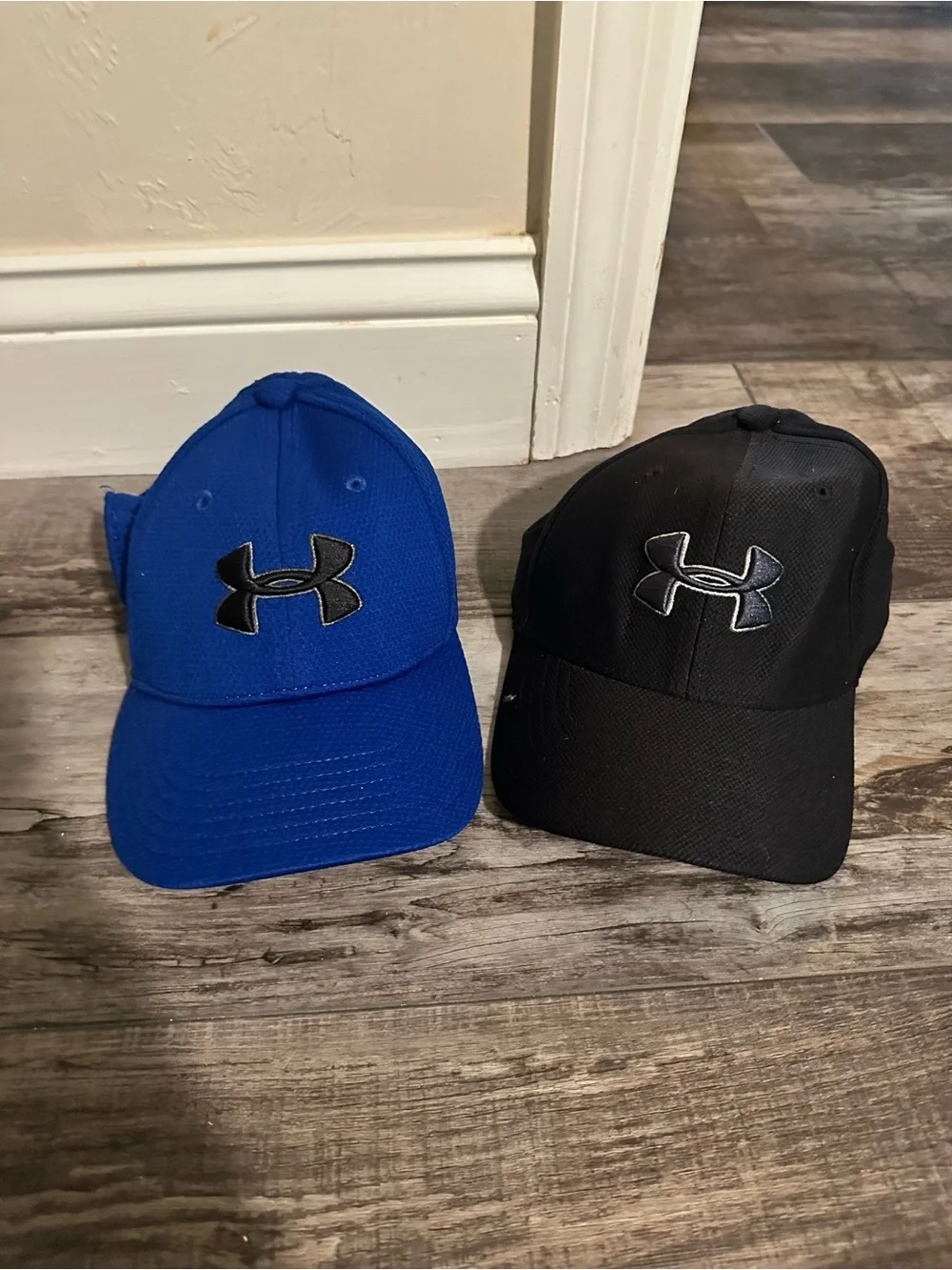 Under Armour Kids Blue and Black Logo Baseball Hats